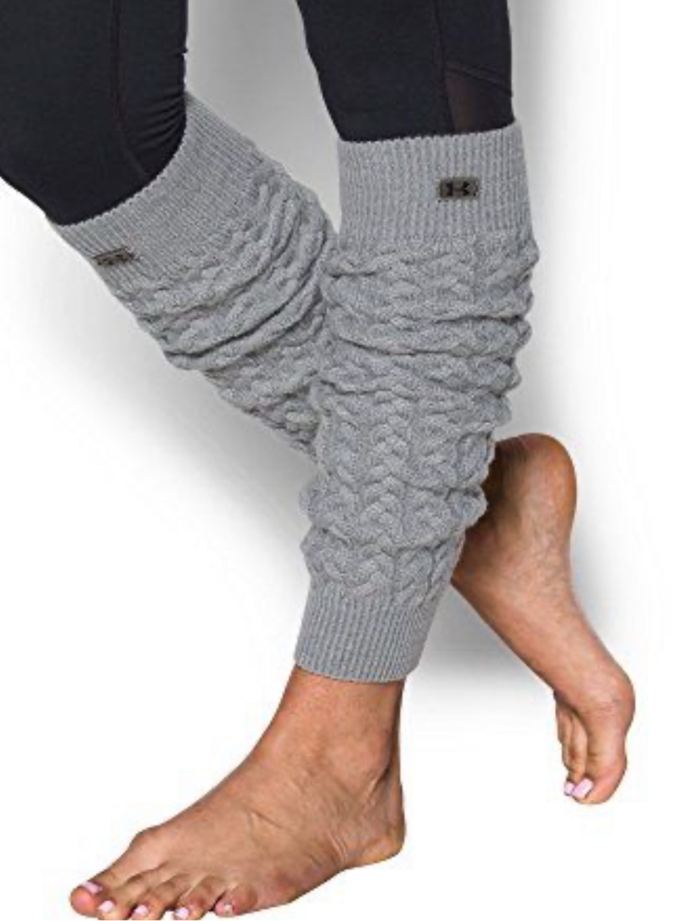 NWT NEW Under Armour UA Women's Gray Cable Knit Around Town Leg Warmers